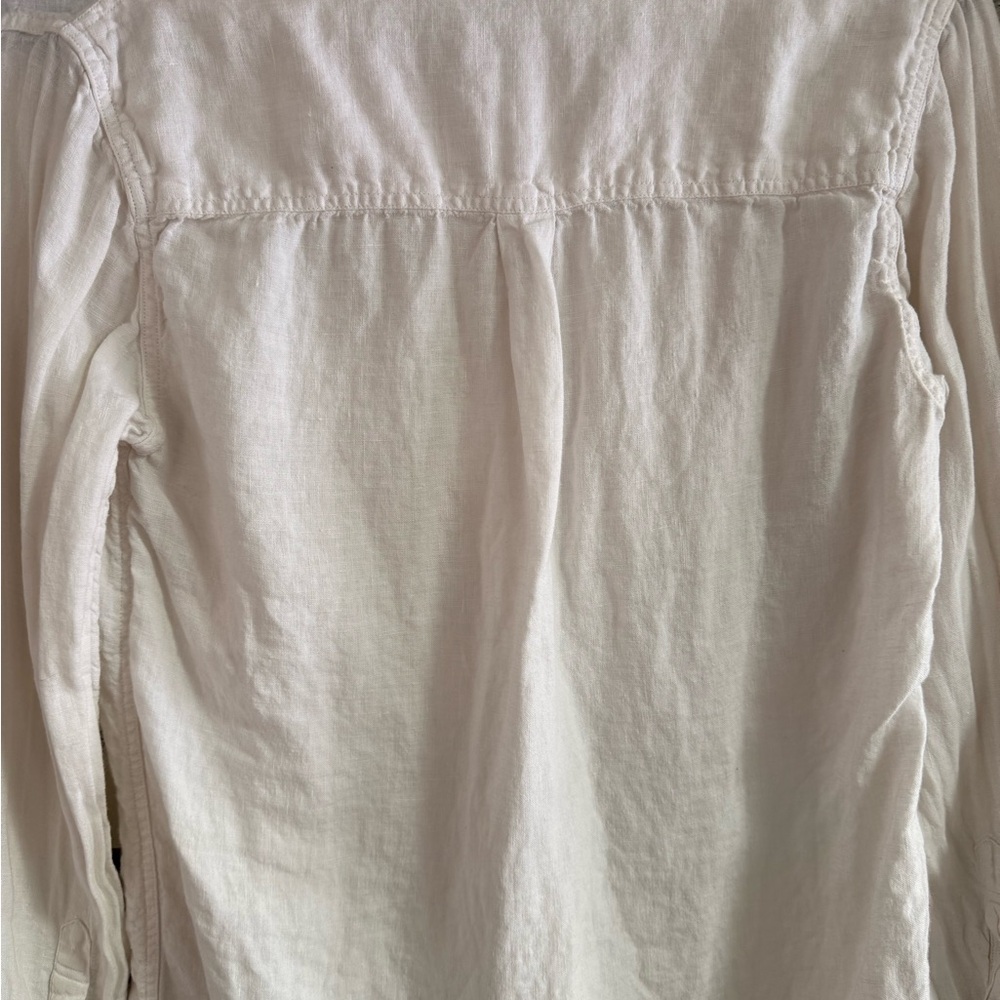 Faherty 100% Linen White Tunic Button Up Top in Size‎ Small - Picture 8 of 10